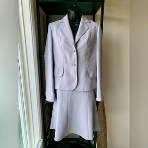 Calvin Klein Chic Women's Light Grey Blazer and Skirt Set Suit Monochrome EUC